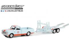 Greenlight 1/64 1968 Chevrolet C-10 Shortbed with Tandem Car Trailer image