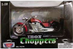 Motormax 1/18 Iron Chopper Motorcycle - Red/Gold image