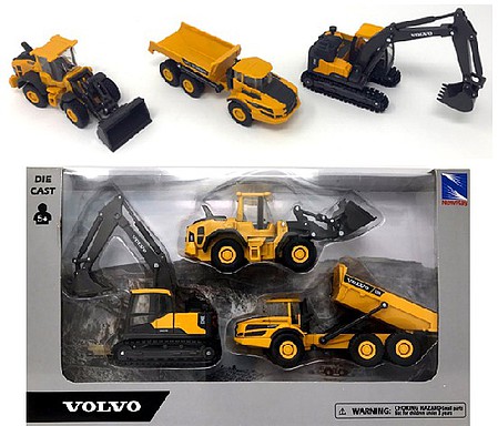 New Ray 1/64 Volvo Construction Vehicle Set image