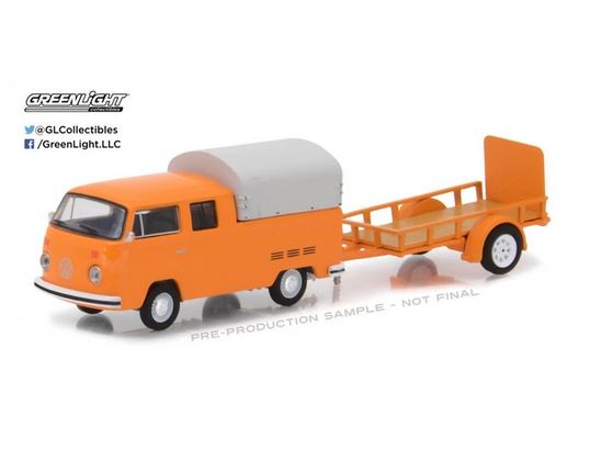 Greenlight 1/64 1978 Volkswagen T2 with Canopy & Utility Trailer image