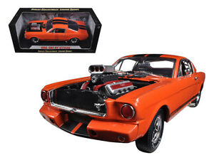 Shelby Collectables 1/18 1965 Shelby GT350R with Drag Racing Engine Orange/Black image