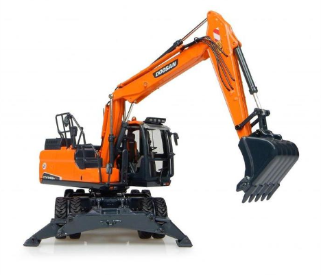 Universal Hobbies 1/50 Doosan DX140 Wheeled Excavator image