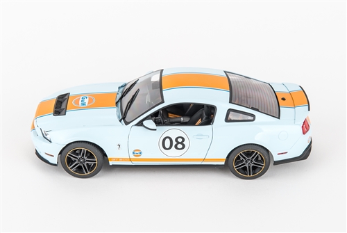 Greenlight Collectables 1/18 2012 Shelby GT500 Blue/Orange Stripe image