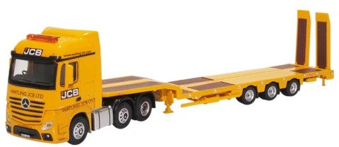 Oxford  1/76 Mercedes Actros Semi Low Loader JCB image