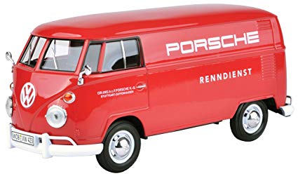 Motormax 1/24 Volkswagen Type 2 (T1) Delivery Van- Porsche Red image