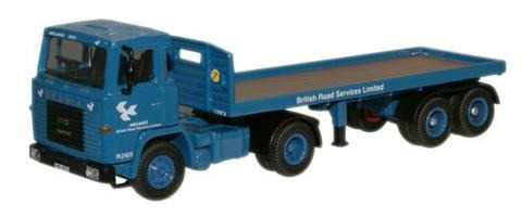 Oxford 1/76 Scania 110 Flatbed Trailer British Road Services image