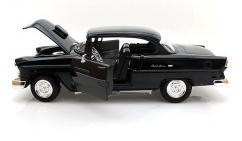Motormax 1/18 1955 Chevy Bel Air Coupe with Hood Scoop Black image