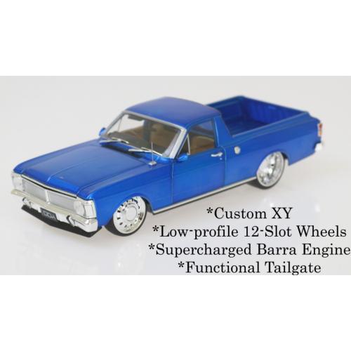DDA 1/24 Ford XY Custom Ute Barra Engine Blue - DiecastModels