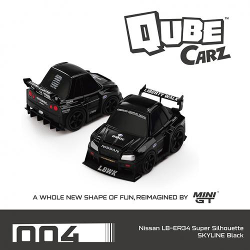 Mini GT Nissan LB-ER34 Super Silhouette Skyline Black QubeCarz