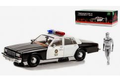 Greenlight 1/18 Chevrolet Police with T-1000 Figure 'Terminator 2 Judgement Day' image