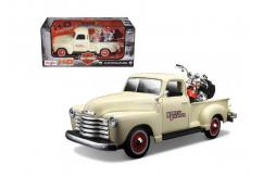 Maisto 1/25 Chevrolet 3100 1950 Pickup with Harley Davidson FLSTS Springer image
