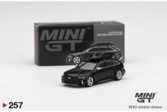 Mini GT 1/64 Audi RS6 Avant Mythos Black Metallic with Roof Box image