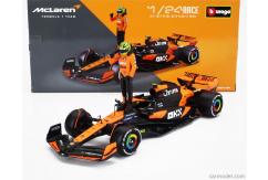 Bburago 1/24 McLaren MCL38 F1 2024 #4 Lando Norris with Figure image