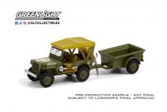 Greenlight 1/64 1943 Willys MB Jeep with Cargo Trailer image