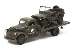 New Ray 1/32 1941 Chevy Flatbed & Jeep Willys USA WWII image