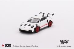 Mini GT 1/64 Porsche 911 (992) GT3 RS White with Pyro Red Package image