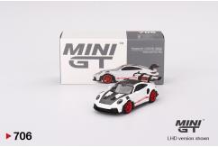 Mini GT 1/64 Porsche 911 (992) GT3 RS Weissach Package White with Pyro Red image