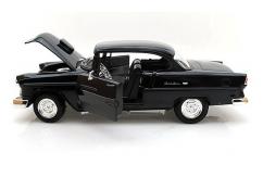 Motormax  1/18 1955 Chevy Bel Air Coupe with Hood Scoop Black  image