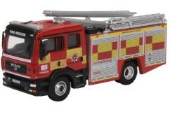 Oxford  1/76 MAN Pump Ladder Hertfordshire Fire  image