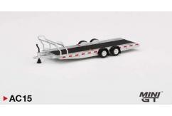 Mini GT 1/64 Car Hauler Trailer Type A Silver image