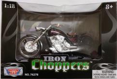 Motormax 1/18 Iron Chopper Motorcycle - Black/Maroon image