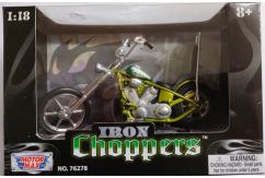 Motormax 1/18 Iron Chopper Motorcycle - Gold/Green image