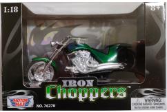 Motormax 1/18 Iron Chopper Motorcycle - Green/Blue image