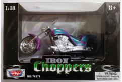 Motormax 1/18 Iron Chopper Motorcycle - Purple/Teal image