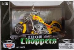 Motormax 1/18 Iron Chopper Motorcycle - Yellow/Red image