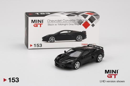 Mini GT 1/64 Chevrolet Corvette Stingray C8 2020 Black image