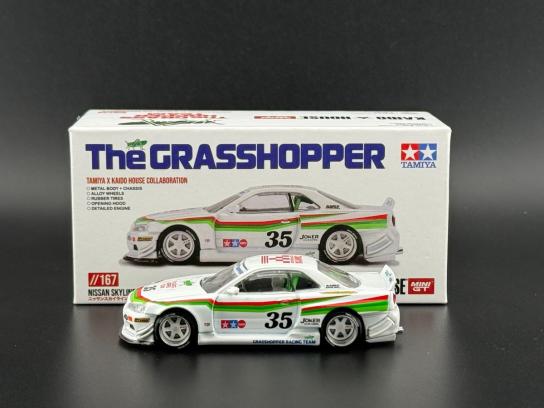 Mini GT 1/64 Nissan GT-R (R34) 'Tamiya Grasshopper' Kaido House image