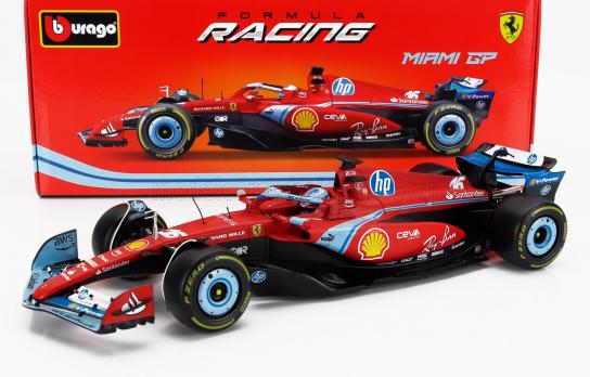 Bburago 1/18 Scuderia Ferrari SF-24 F1 #16 Charles Leclerc - Miami GP image