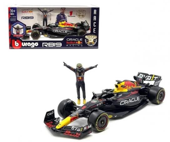 Bburago 1/24 Red Bull Racing RB19 2023 F1 #1 Max Verstappen with Figure image