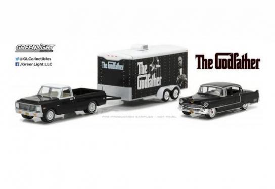 Greenlight 1/64 1972 Chevy C-10 with 1955 Cadillac Fleetwood image