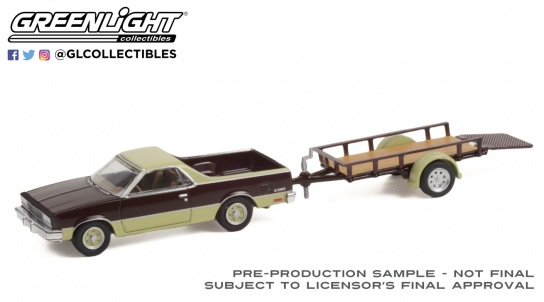Greenlight 1/64 1984 Chevrolet El Camino with Utility Trailer image