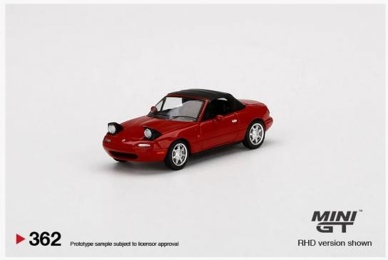 Mini GT 1/64 Mazda Eunos MX-5 Roadster Classic Red (Lights Up) image