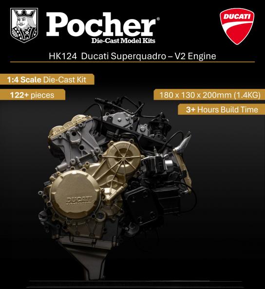Pocher 1/4 Ducati V2 Engine Kit with Stand image