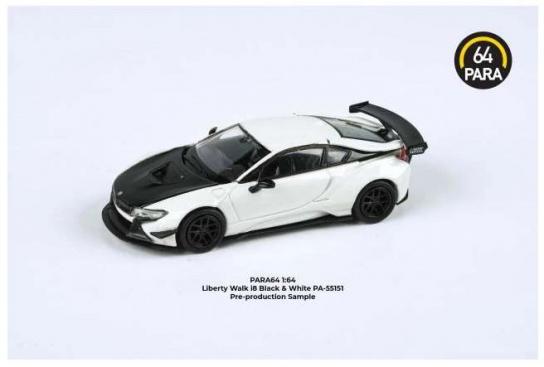 Paragon 1/64 BMW i8 Liberty Walk Black & White image