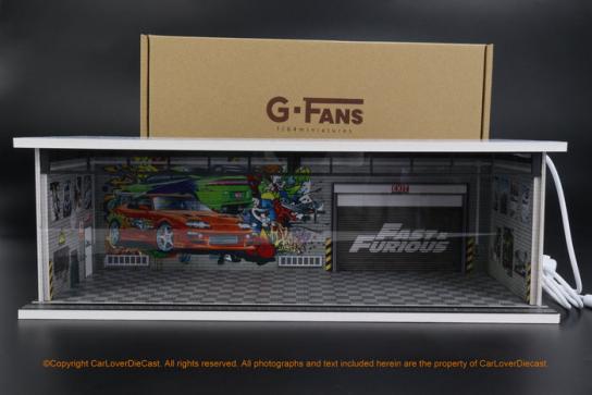 G-Fans 1/64 Fast & Furious Car Model Showroom with LED Lights image