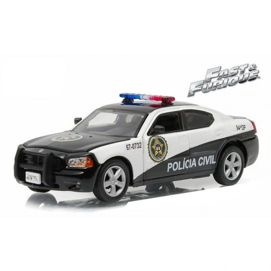 Greenlight 1/43 2006 Dodge Charger- Rio Police Black/White image