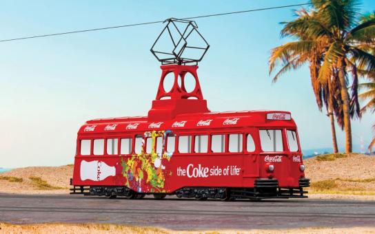 Corgi 1/76 Coca-Cola Single Decker Tram - Coke Side of Life image