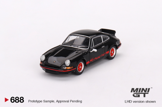 Mini GT 1/64 Porsche 911 Carrera RS 2.7 Black with Red Livery image