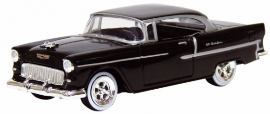 Motormax 1/43 1955 Chevrolet Bel Air Hard Top Black image