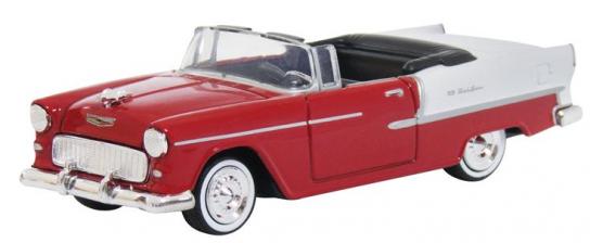 Motormax  1/43 1955 Chevrolet Bel Air Convertible White/Red  image