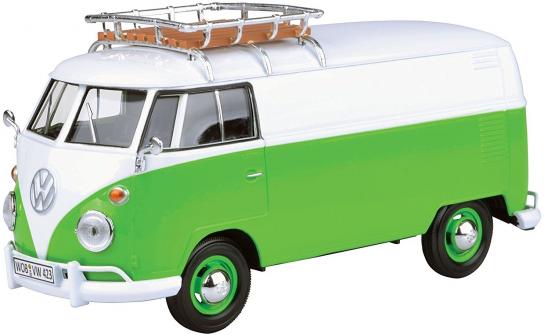 Motormax  1/24  Volkswagen Type 2 (T1) - Delivery Van with Roof Rack Green/White  image