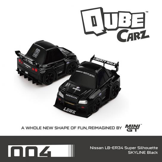 Mini GT Nissan LB-ER34 Super Silhouette Skyline Black QubeCarz image