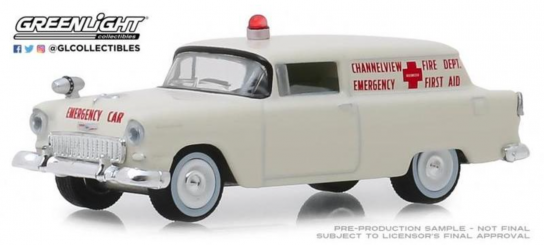 Greenlight 1/64 1955 Chevrolet Sedan Delivery - Channelview/Texas Fire image