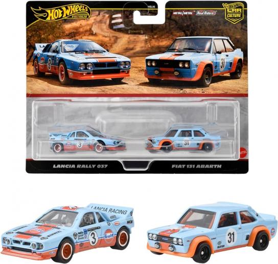 Hot Wheels Premium Lancia Rally 037 / Fiat 131 Abarth Gulf Oil Twin Pack image
