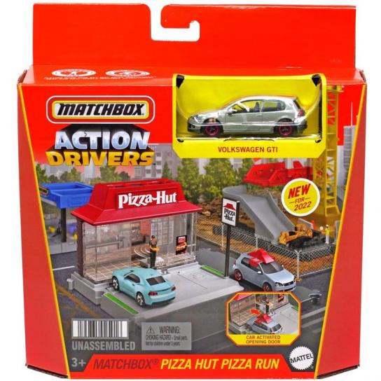 Matchbox 1/64 'Action Drivers' Pizza Hut Pizza Run with VW Golf GTI image