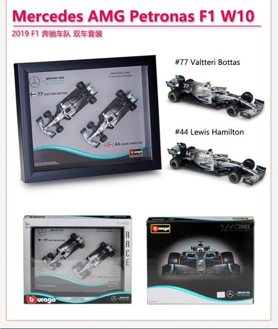Bburago 1/43 2019 Mercedes AMG F1 W10 Limited Edition Frame image